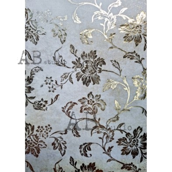 AB Studios Gilded Winter Flowers Rice Paper A4 0019