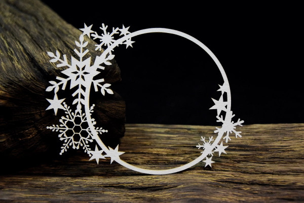 Snipart Frosty moments - Snowflake Circle Frame
