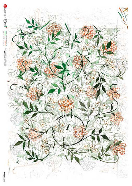 Paper Designs Rice Paper William Morris Jasmine PD PATTERN 0211