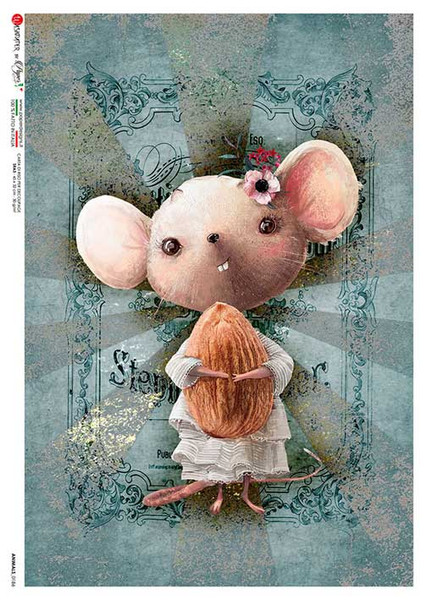 Paper Designs Rice Paper Cute Mouse PD ANIMALS 0186