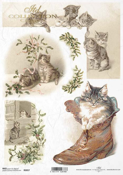 ITD Rice Paper Kitten in Boot A4