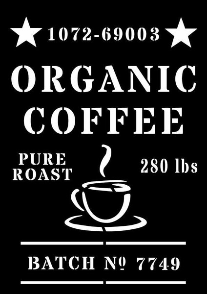 Decoupage Queen Organic Coffee Stencil A4