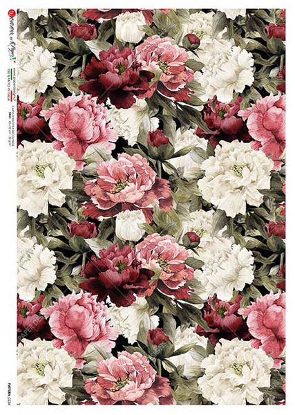 Paper Designs Rice Paper Repeating Roses Pattern 0224