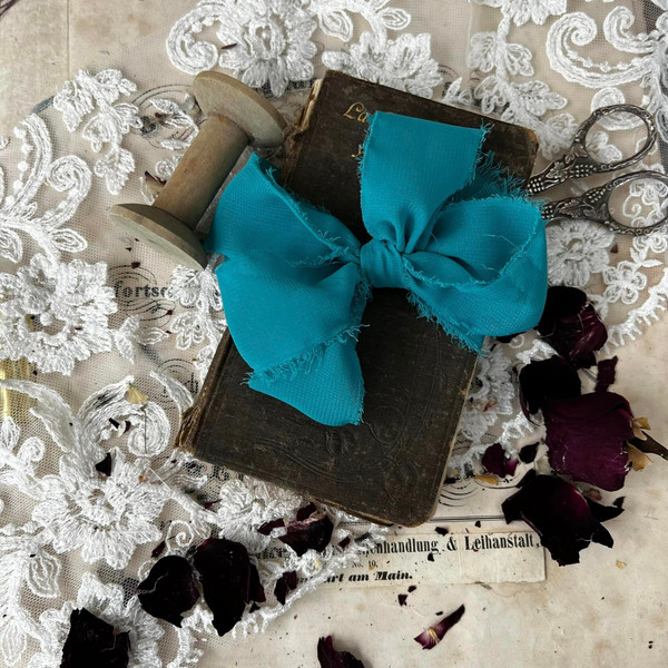 Silk Chiffon Ribbon Turquoise