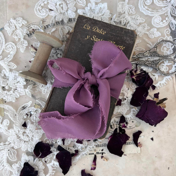 Silk Chiffon Ribbon Plum