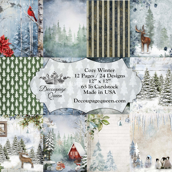 Decoupage Queen Cozy Winter Scrapbook Set