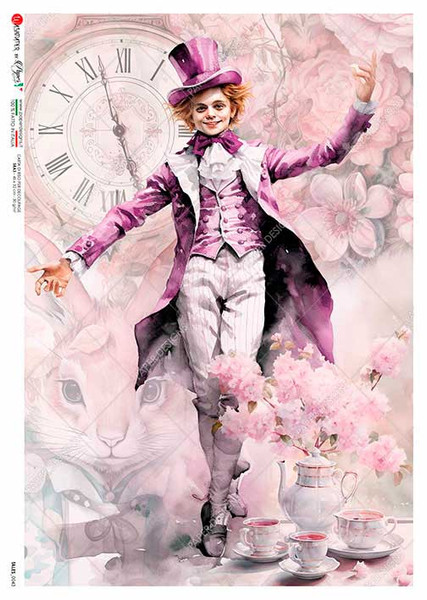 Paper Designs Purple Mad Hatter Rice Paper