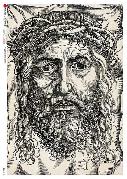 Paper Designs Rice Paper Sketch Portrait Jesus Crown of Thorns