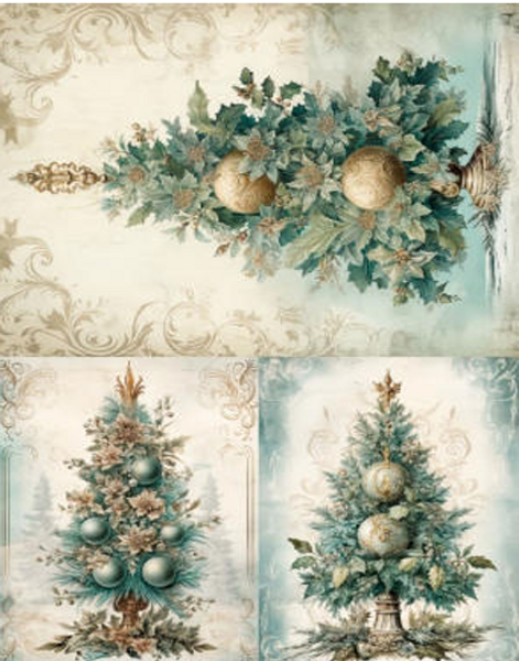 LaBlanche Blue Christmas 5 A4 Rice Paper