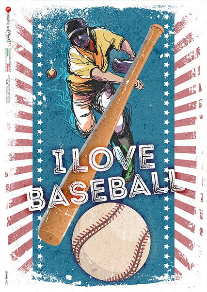 Paper Designs I love Baseball Rice Paper