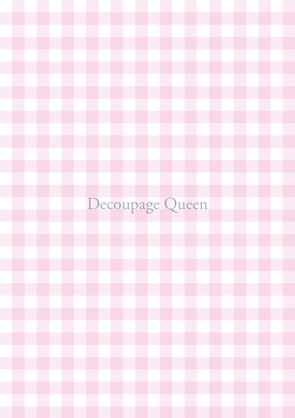 Decoupage Queen Pink Gingham Rice Paper