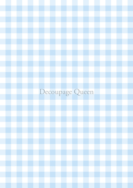 Decoupage Queen Blue Gingham Rice Paper