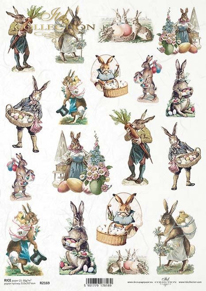 ITD Collection Illustrated Rabbit Scenes II A4 Rice Paper