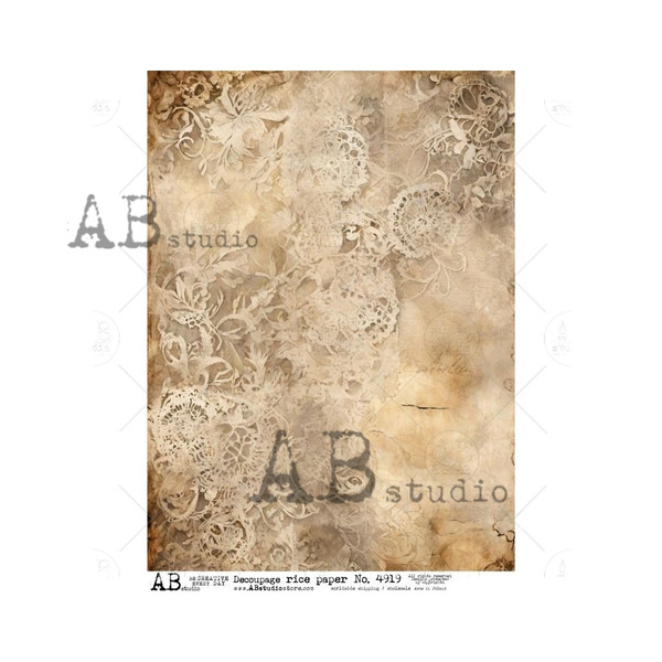 AB Studios Grunge and Lace A4 Rice Paper