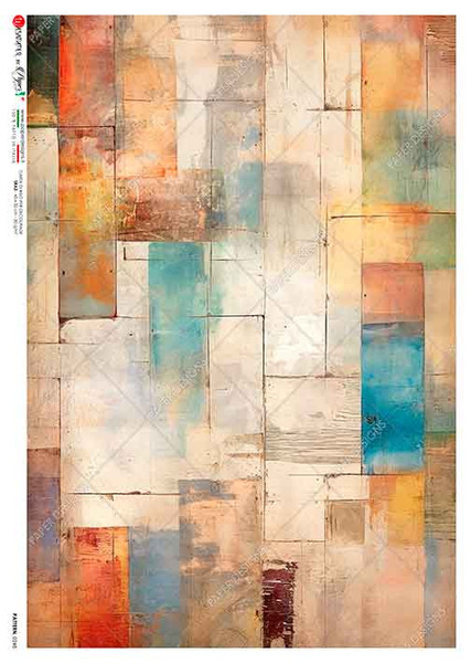 Paper Designs Colorful Blocks Art Deco A4 Rice Paper