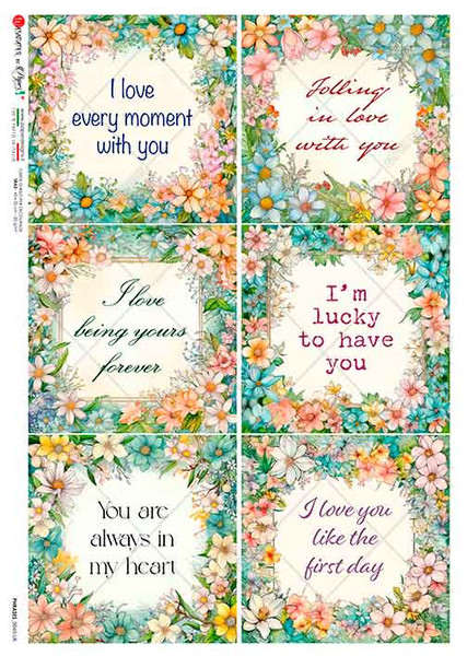 Paper Designs Loving Sentiments Six Pack A4 Rice Paper