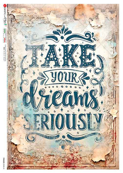 Paper Designs Take Your Dreams Seriously A4 Rice Paper