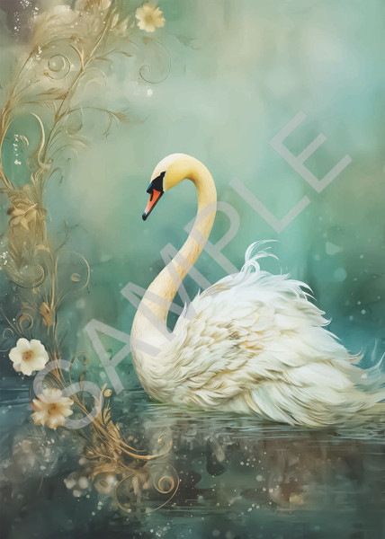 Calambour Dreamscape Swan A4 Rice Paper