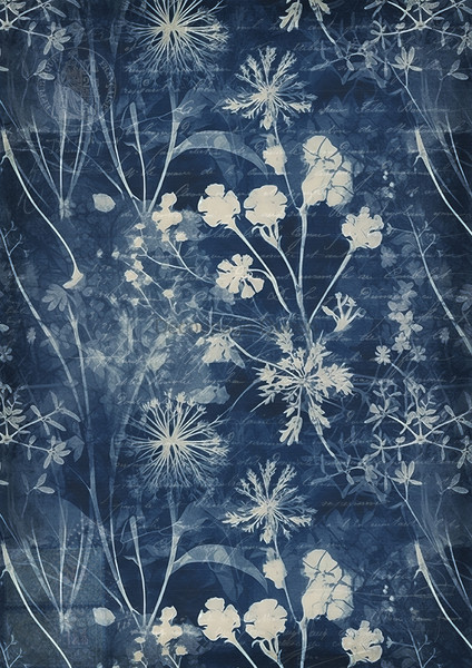 Vellum Paper -  Indigo Botanical III