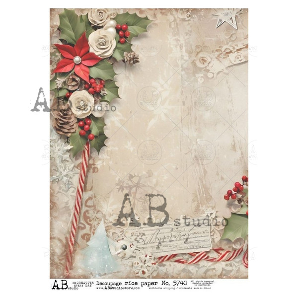 AB Studios Christmas Blank Paper A4 Rice Paper