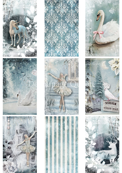 Vellum Paper - Decoupage Queen Winter Fantasy Tags Vellum Paper