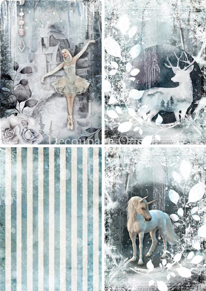 Decoupage Queen Winter Fairy Tale 4 Pack Rice Paper