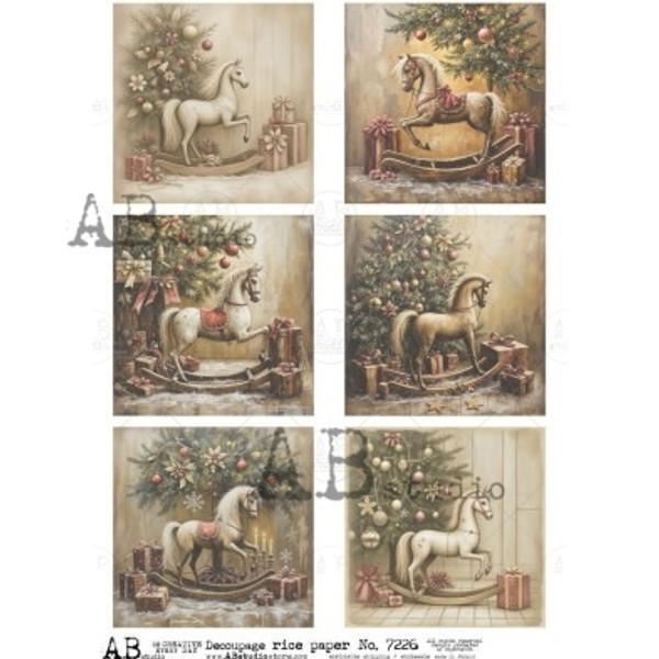 Rocking Horses by the Tree – Vintage Christmas Collection