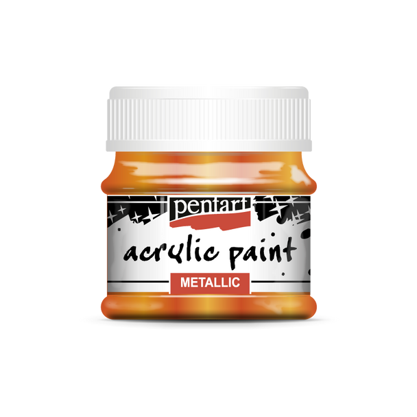 Acrylic paint metallic 50 ml orange