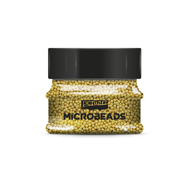Glass microbeads 0,8-1 mm 40 g gold