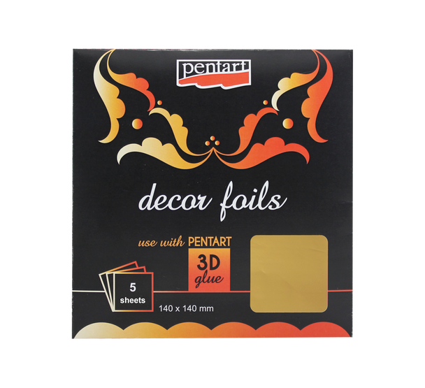 Decor foils metallic gold 14 x 14 cm