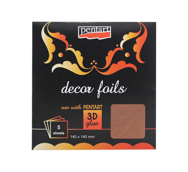 Decor foils metallic bronze 14 x 14 cm