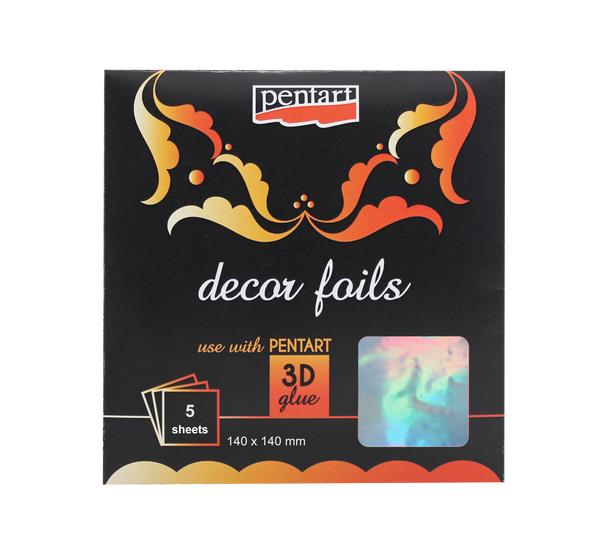 Decor foils hologram silver 14 x 14 cm