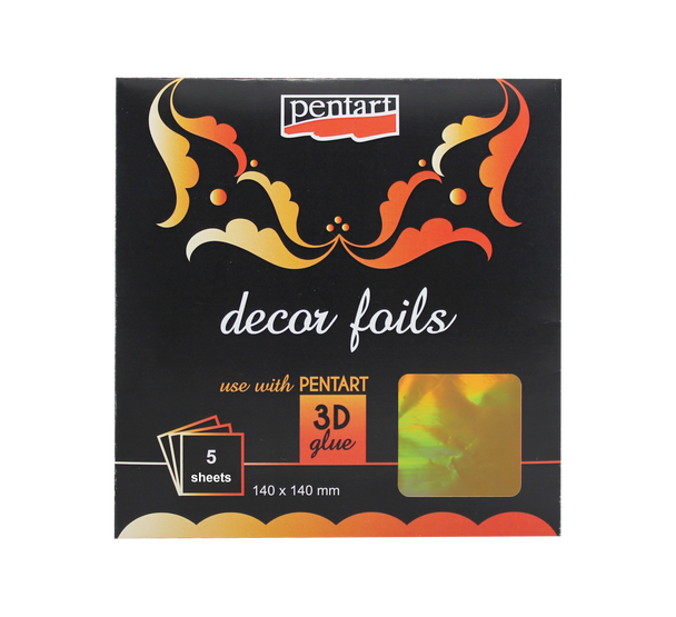 Decor foils hologram gold 14 x 14 cm