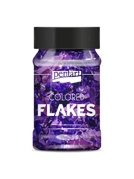 Colored foil flakes min. 1 g, dark purple