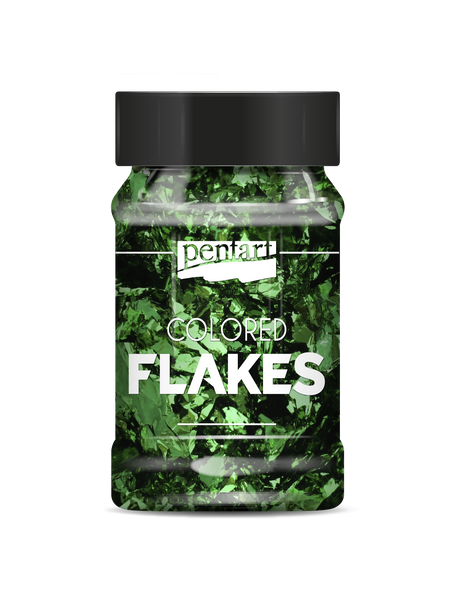 Colored foil flakes min. 1 g, green