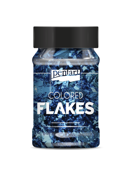 Colored foil flakes min. 1 g, blue