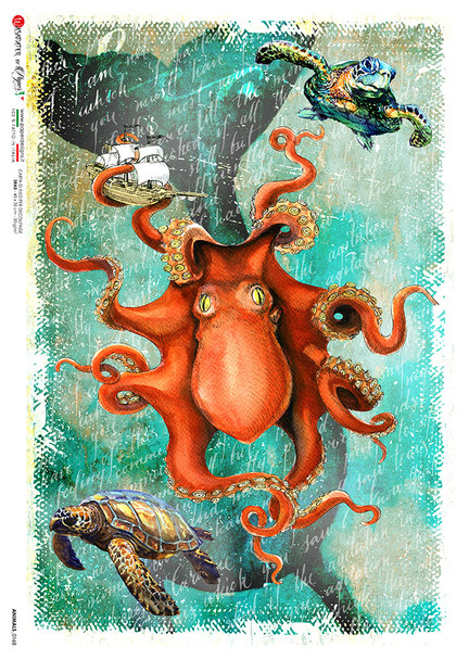 Paper Designs Octopus and Sea Turtles Animals 0168