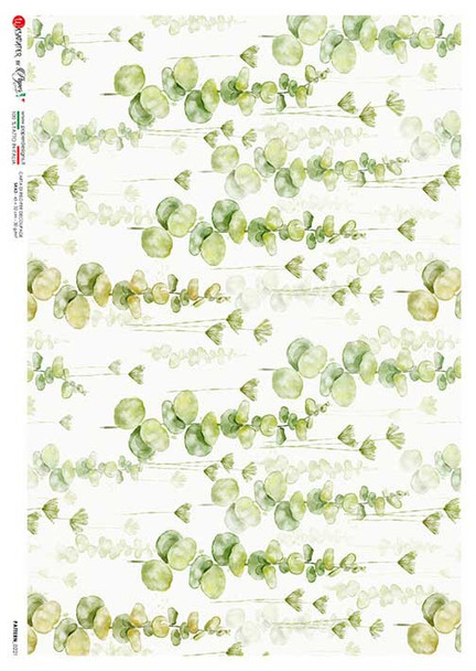 Paper Designs Rice Paper Green Eucalyptus PD PATTERN 0221