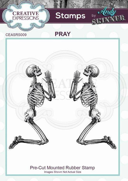 Creative Expressions Andy Skinner Pray 2.5 in x 3.2 in Rubber Stamp