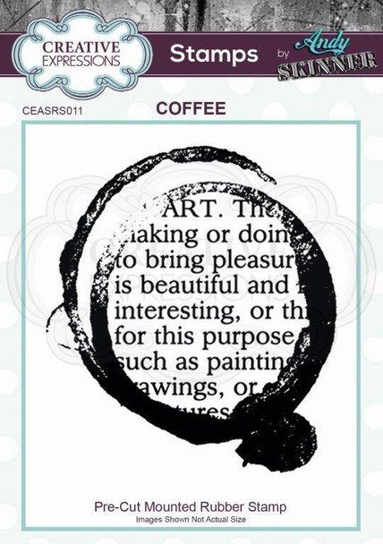 Creative Expressions Andy Skinner Coffee Art 2.6 in x 2.3 in Rubber Stamp