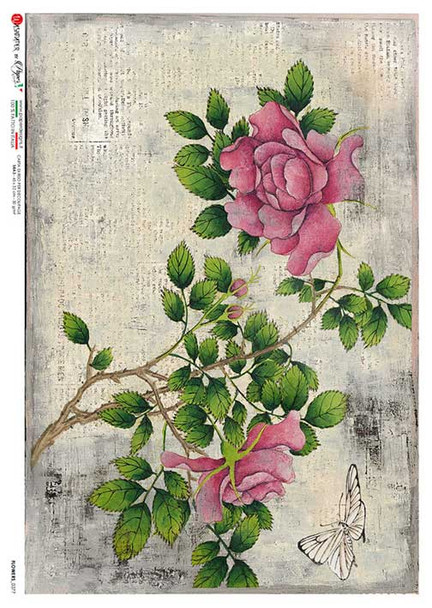 Paper Designs Vintage Deep Pink Roses