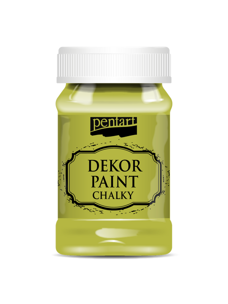 Dekor paint chalky 100 ml yellowish green