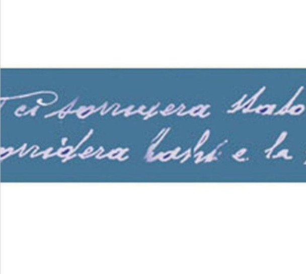 Stamperia Printed Ribbon - Blue Handwritten