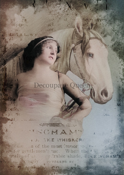 Decoupage Queen Vintage Prancer Rice Paper