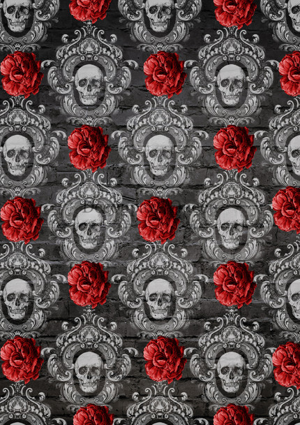 Decoupage Queen Framed Skulls Rice Paper