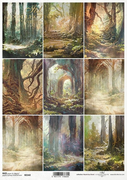 ITD Collection Mysterious Forest 9 Pack Journaling Cards Rice Paper