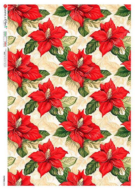 Paper Designs Repeating Poinsettias Rice Paper
