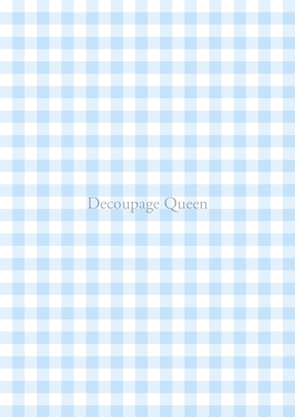 Decoupage Queen Blue Gingham Rice Paper