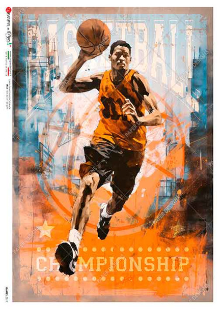 Paper Designs Basketball Court Games A4 Rice Paper