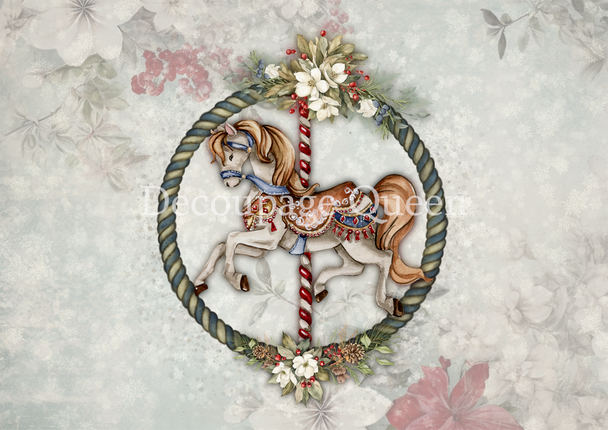 Decoupage Queen Dainty and the Queen - Carousel I Rice Paper